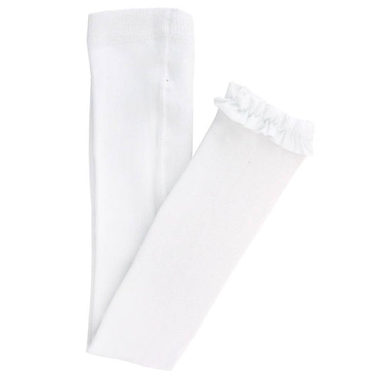 RuffleButts + RuggedButts - Girls White Footless Ruffle Tights