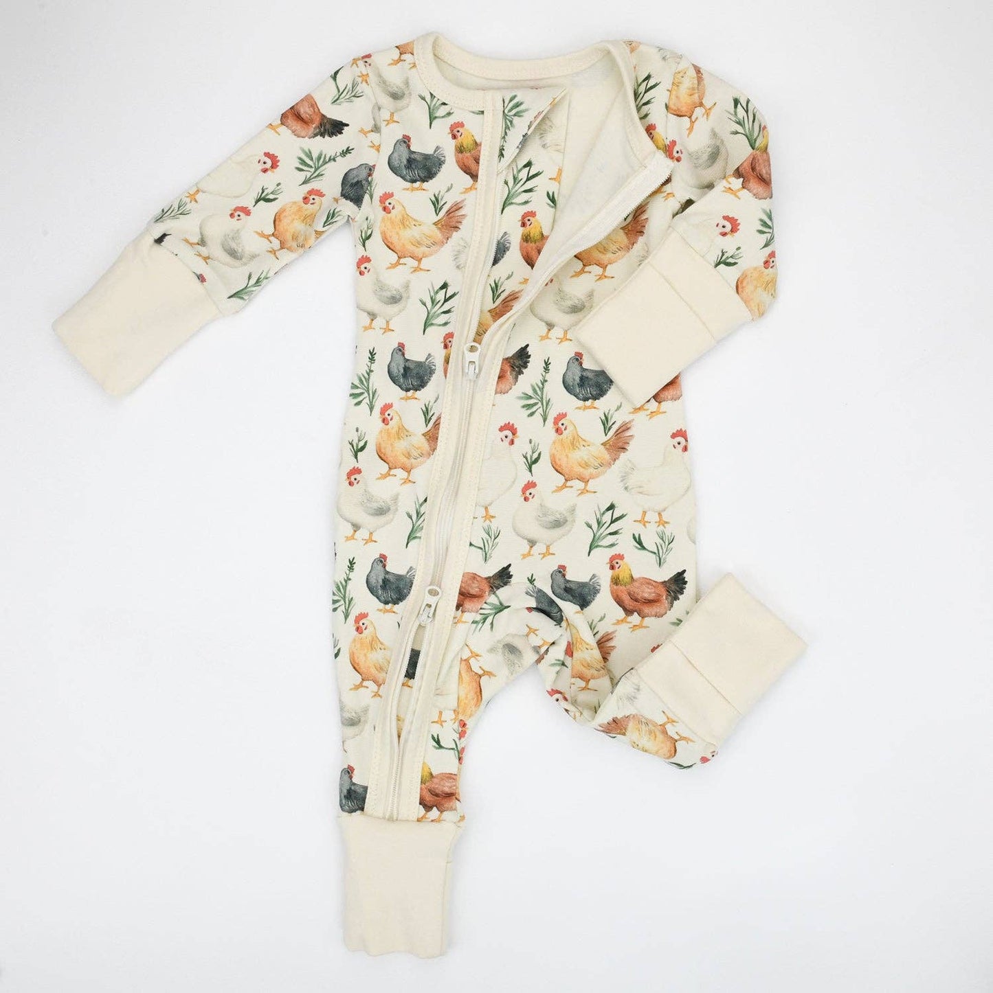 Earthy - Organic Cotton Baby Pajamas 2-Way Zip Front Zipper Sleeper, Flax