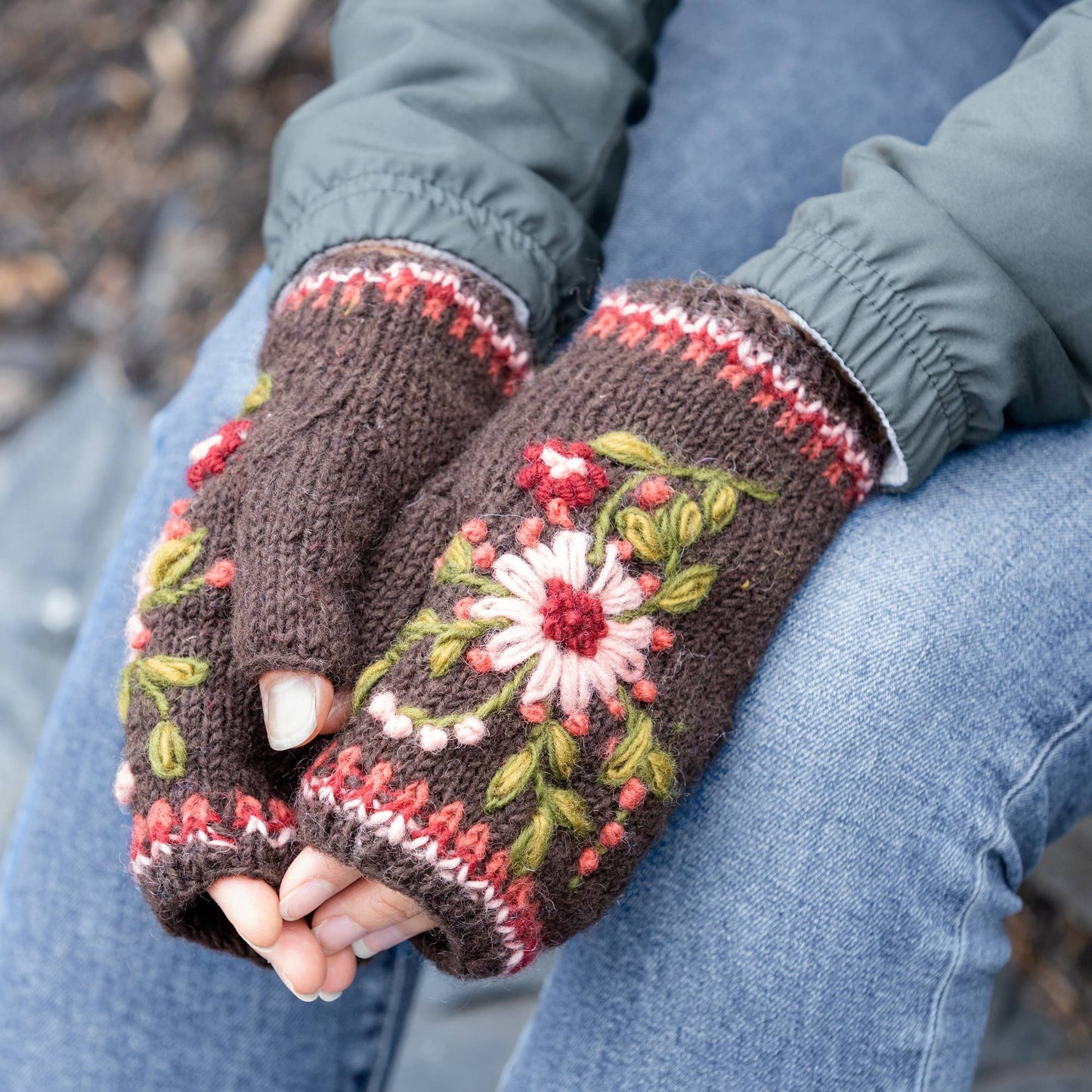 Lost Horizons Knitwear - Olivia - women's wool knit handwarmers