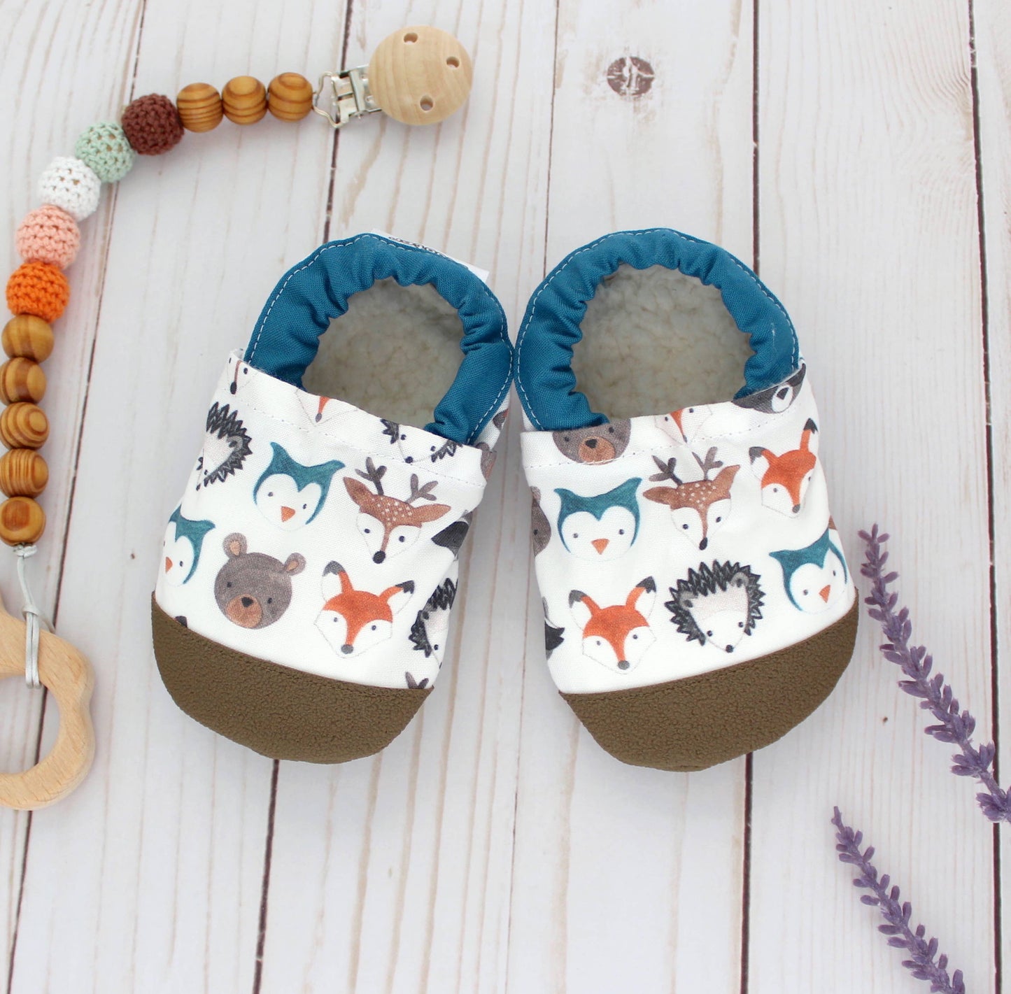 Scooter Booties - Forest Faces Baby Shoes