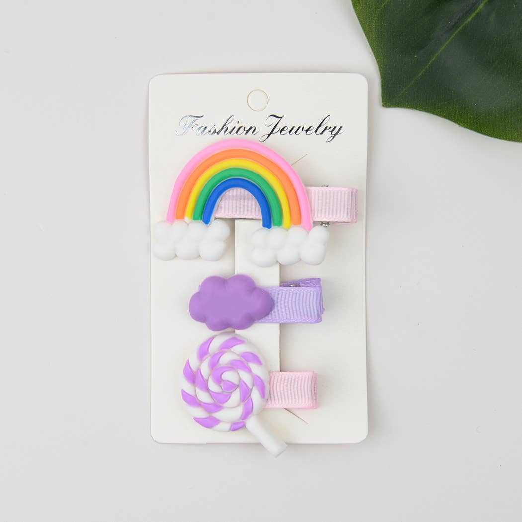 SoapElenGlen - Rainbow & Candy Duckbill Clip Set