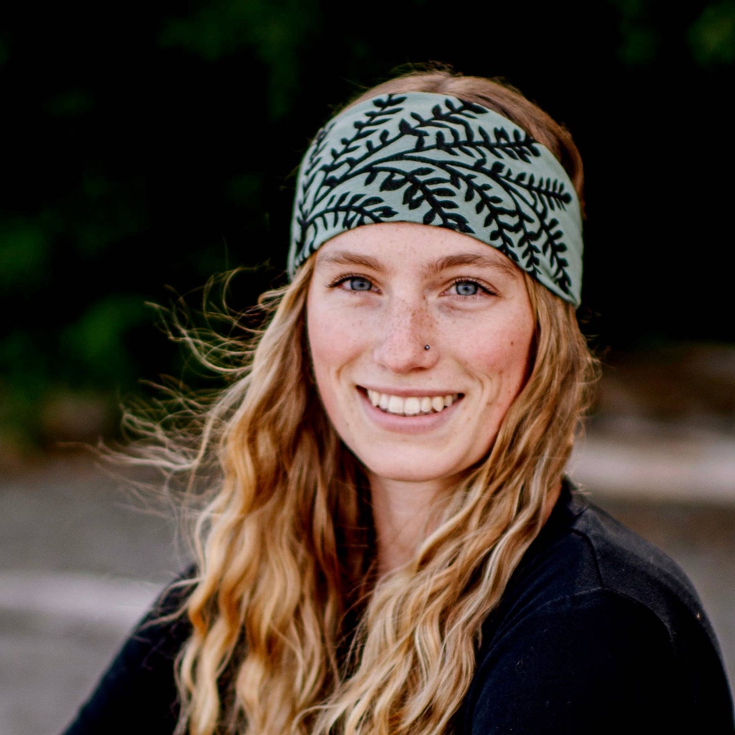 Windsparrow Studio - Headband - Leafy Branch (black ink)