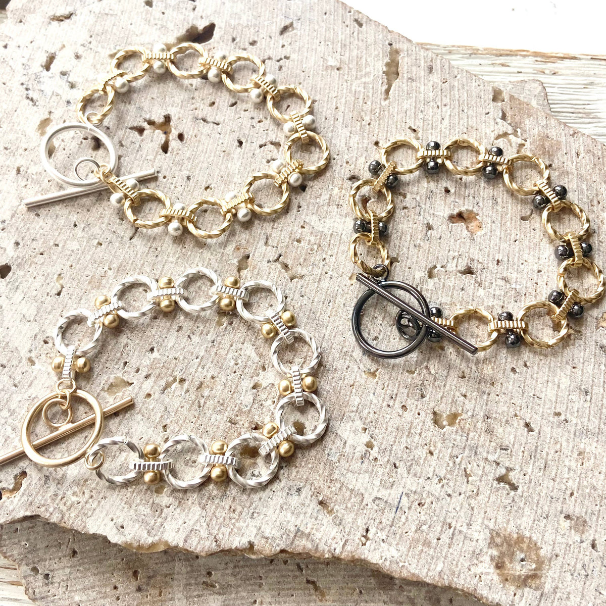 VB&CO Designs Handmade Jewelry - Matte gold Matte silver bracelets boutique jewelry trending