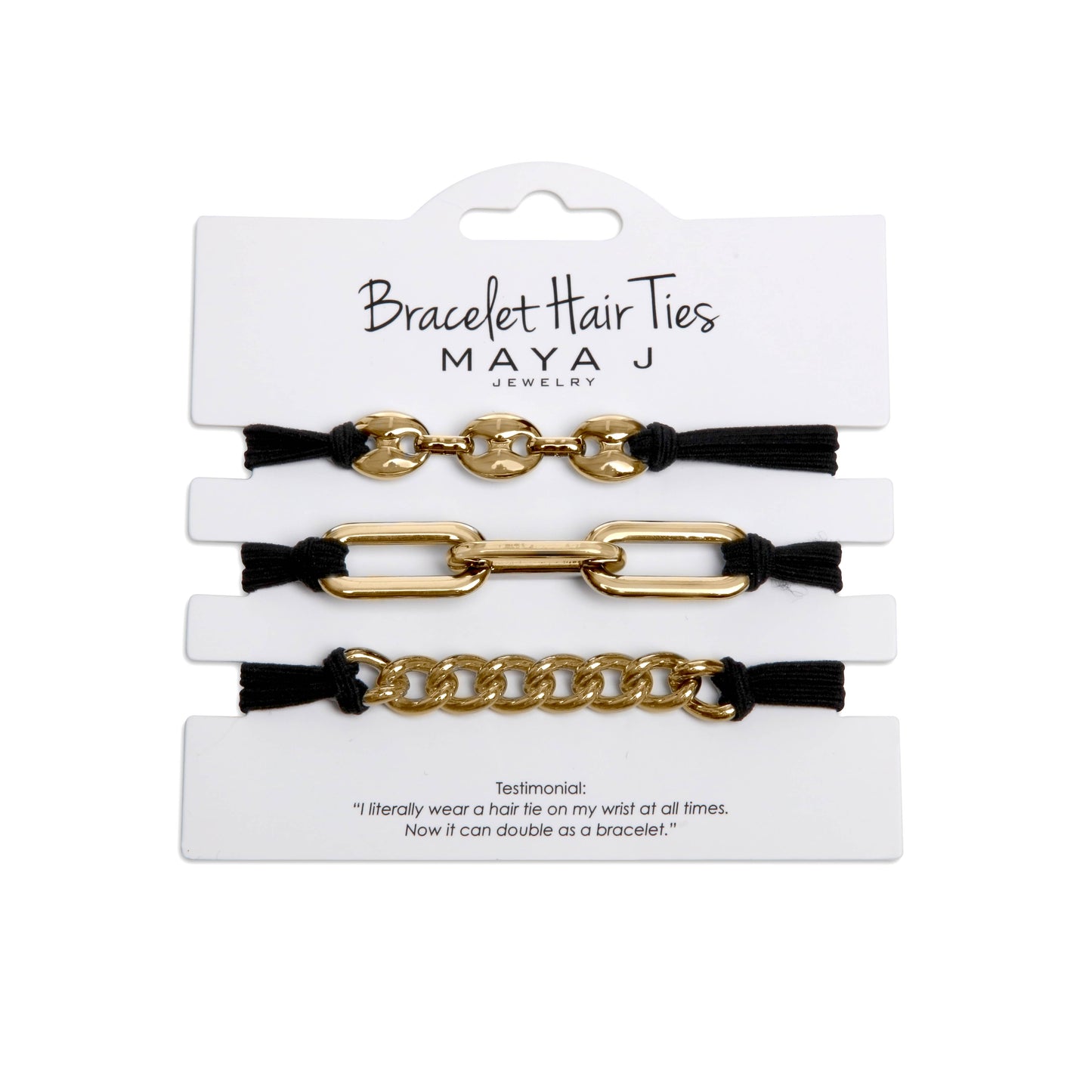 Maya J - 2-in-1 Bracelet Hair Tie Set - Classic - 3 Pc Set