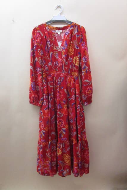 Oddi - Floral Printed Long Sleeve Midi Dress