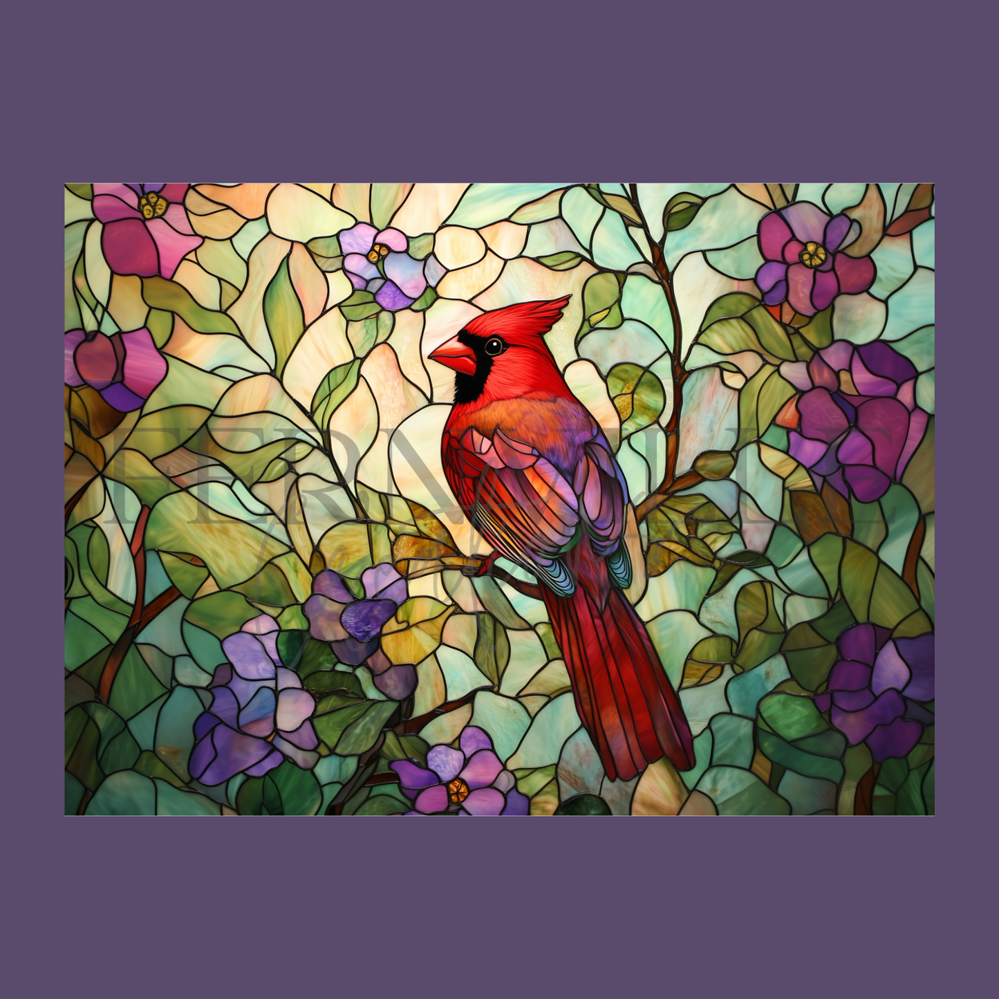 Fernville Creations - Tempered Glass Cutting Board: Cardinal Serving Tray