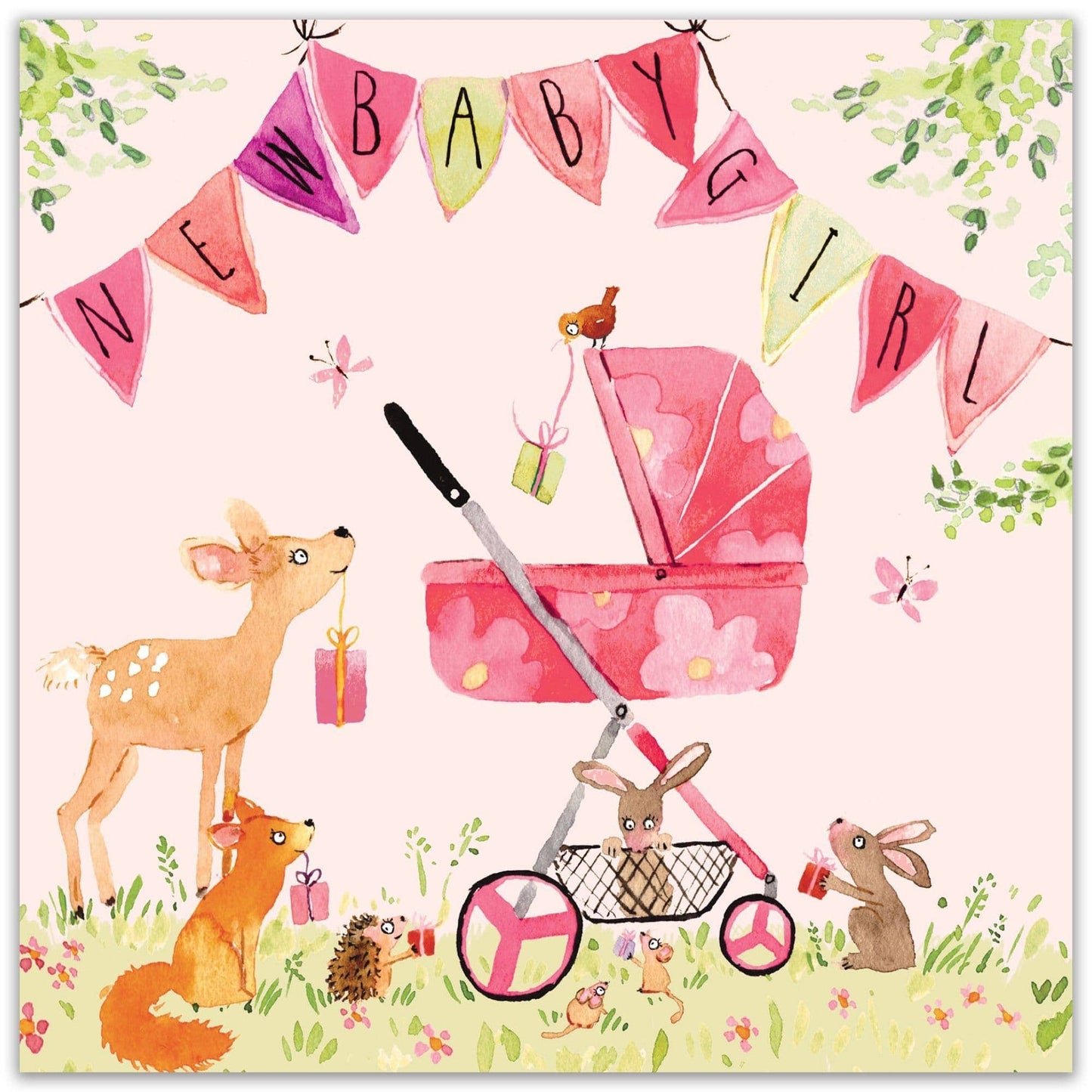 Twizler Ltd - New Baby Girl Card Woodland