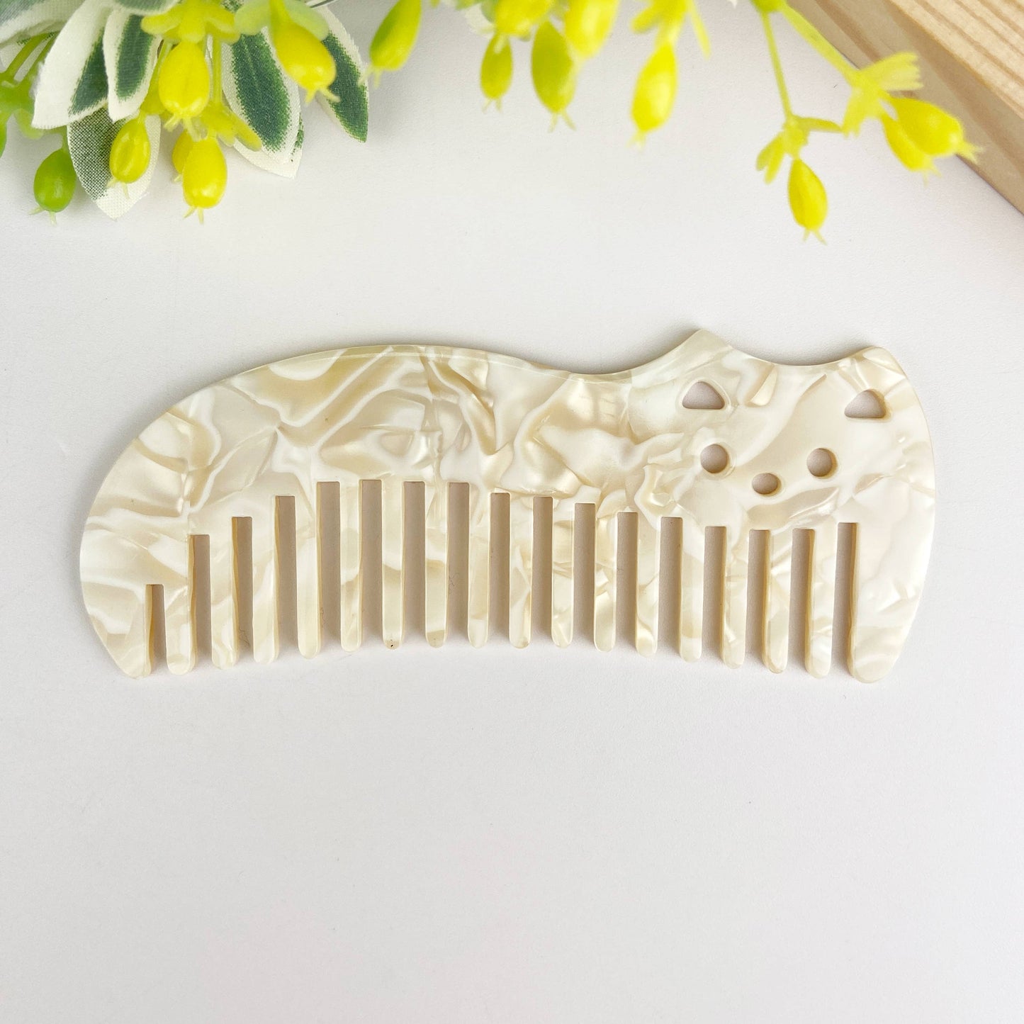SoapElenGlen - Acetate anti-static cute cat marble texture comb