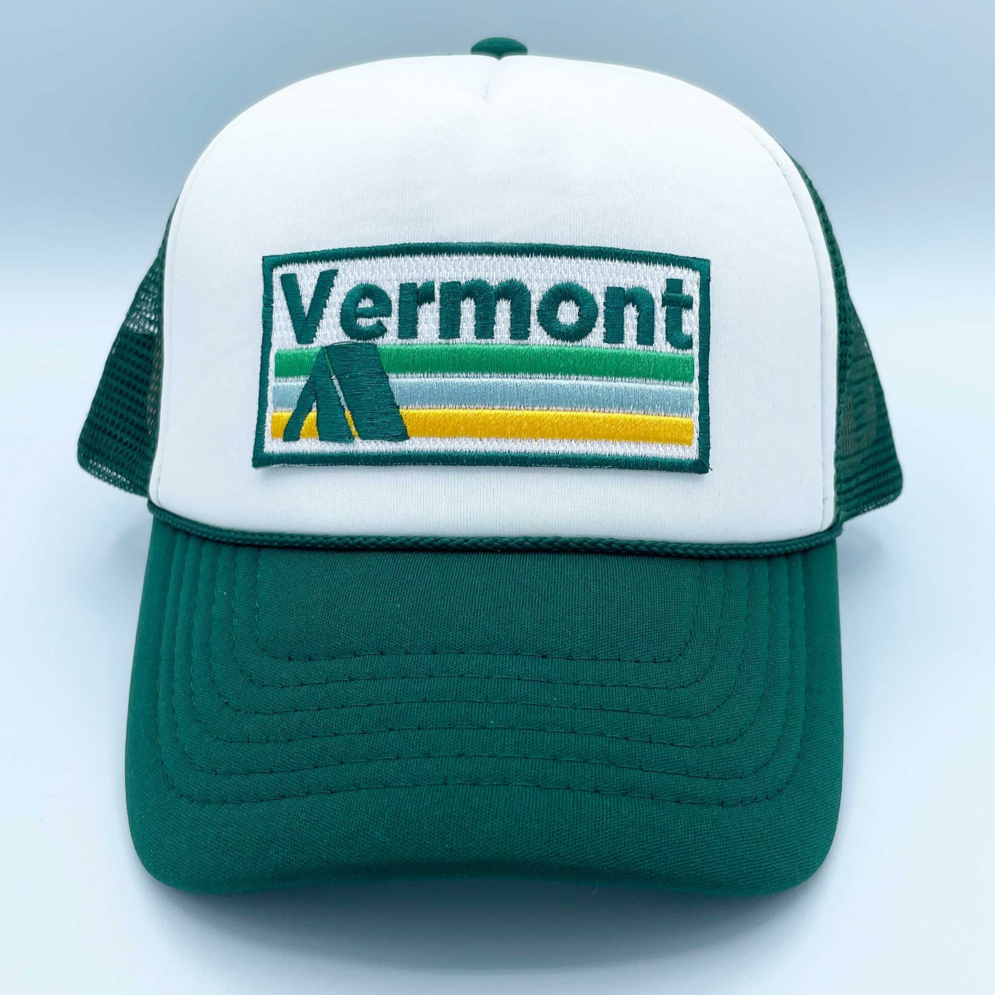 Hey Mountains - Vermont Hat Adult - Retro Camping Vermont Trucker Hat