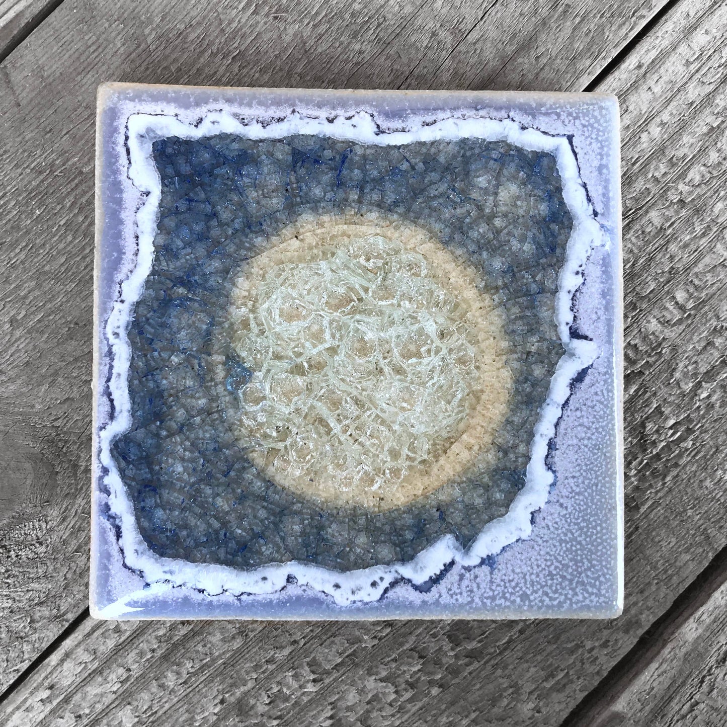 Dock 6 Pottery - Square Coaster - Periwinkle - Individual Coaster
