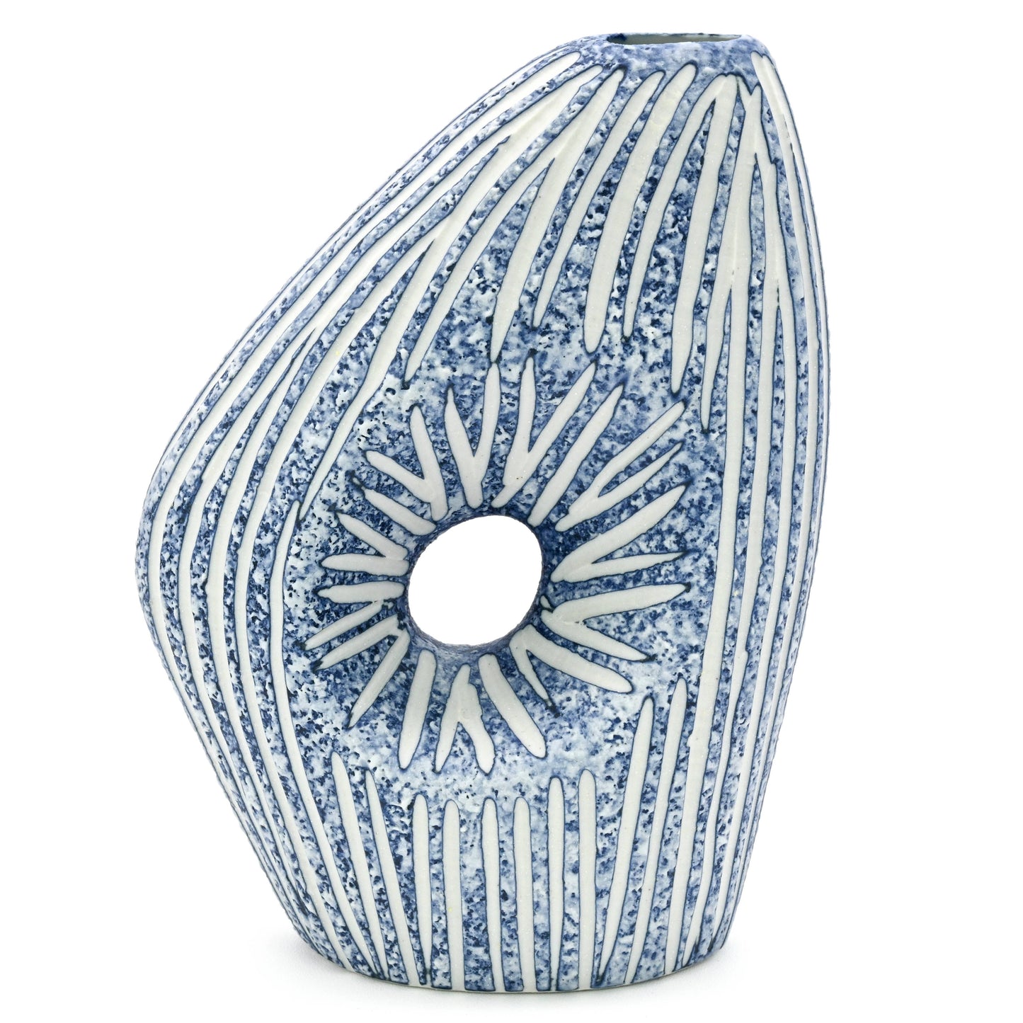 Art Floral Trading LLC - 323W16BLUE SPEZIA MINI M-Handcrafted Porcelain Bud Vase