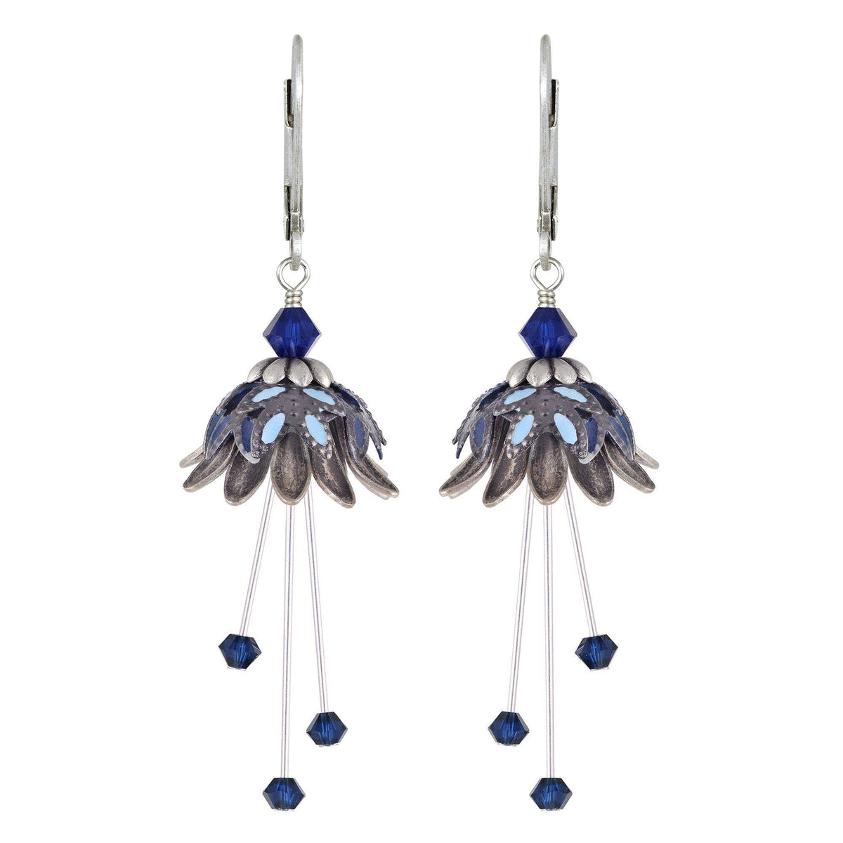 NoMonet - Flower Fairy: Painted Light Daisy Flower Earrings w Crystals