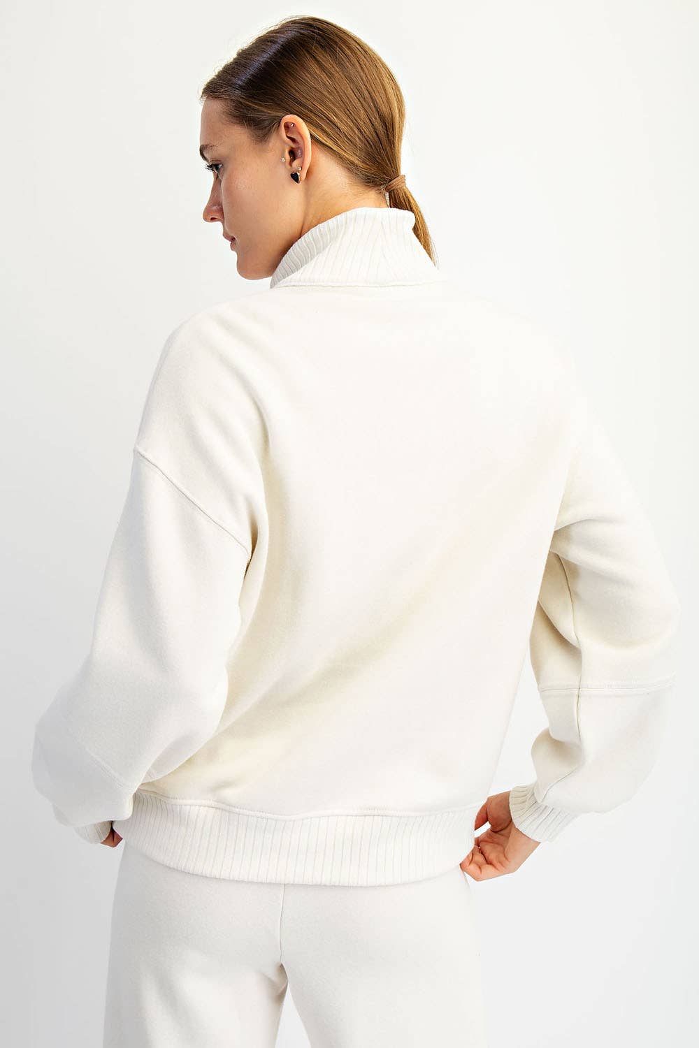 Rae Mode - FRENCH TERRY FLEECE QUARTER ZIP PULLOVER