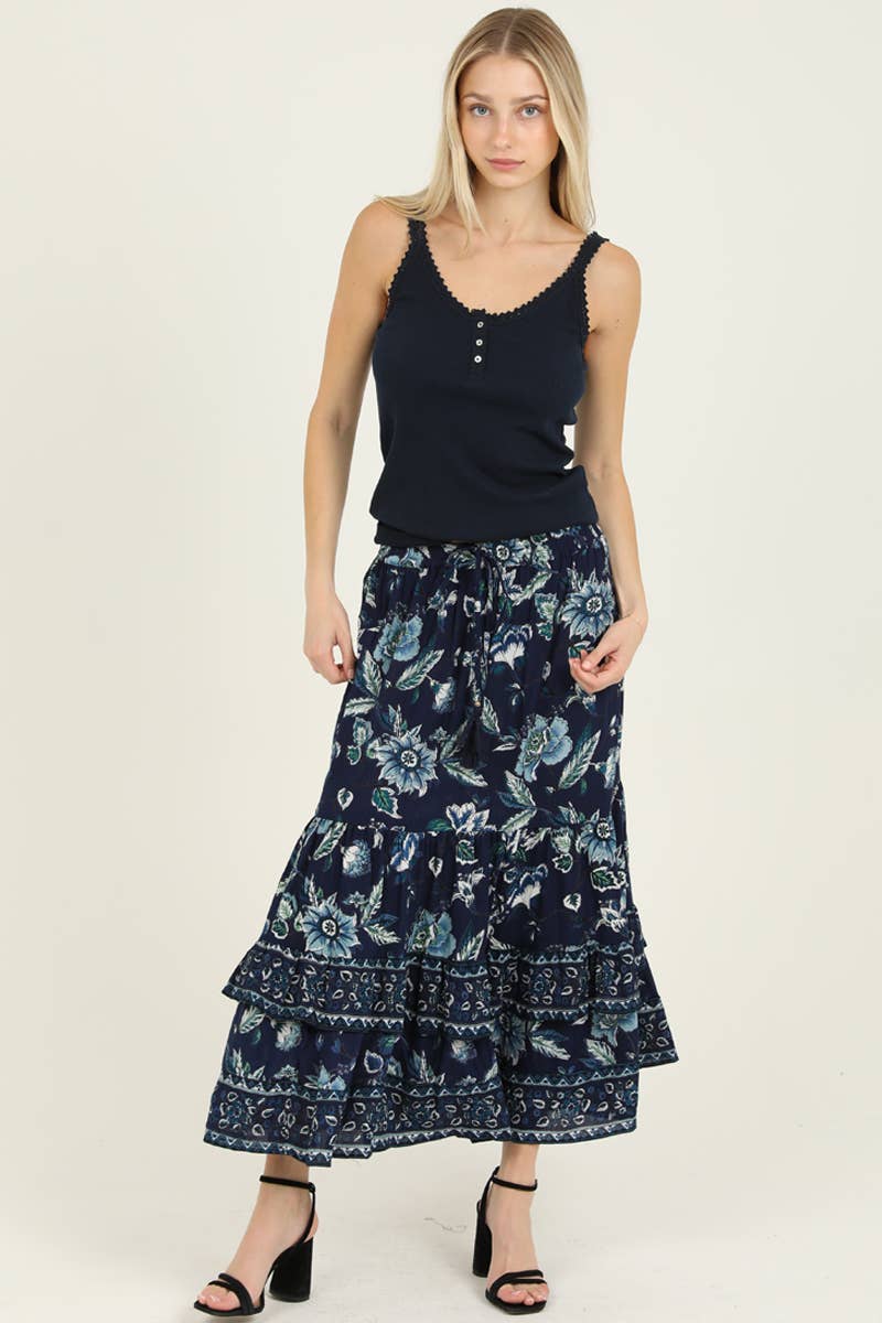 Nostalgia - E6E87-A730 PRINTED MAXI SKIRT