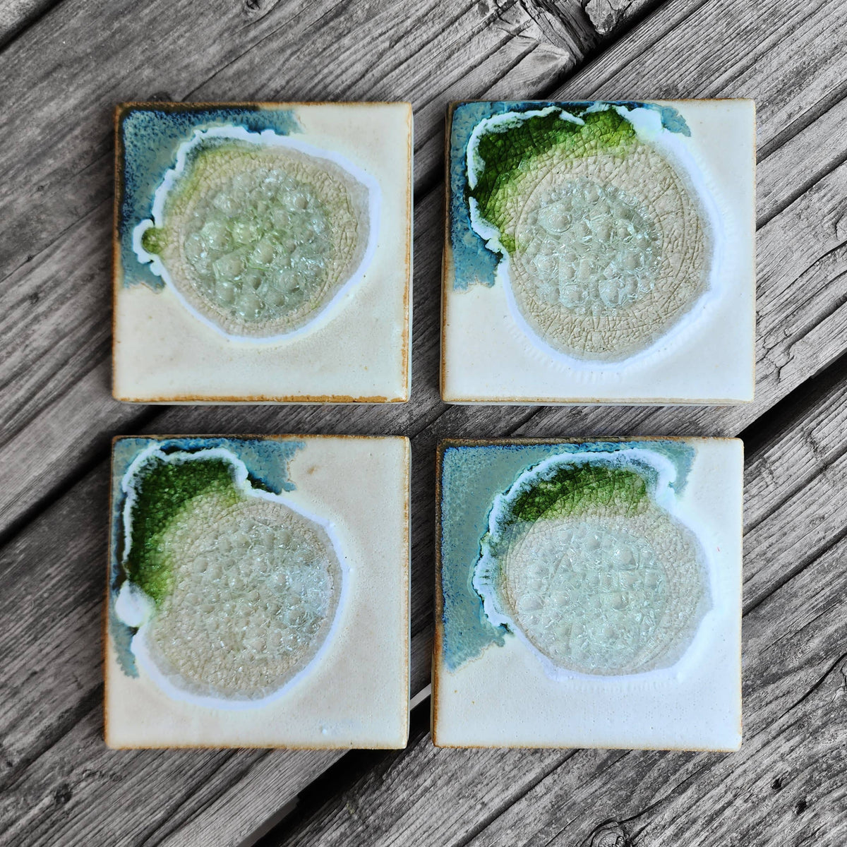 Dock 6 Pottery - Square Coaster - Fern - Individual Coaster