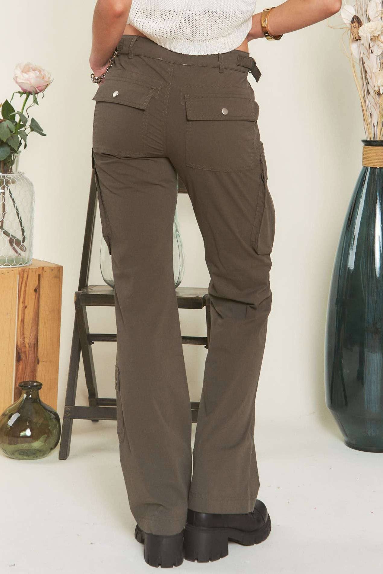 Madelyn - LEP3206 - LOW RISE STRAIGHT CARGO PANTS