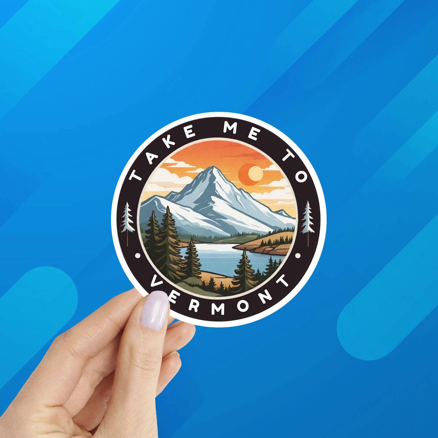 Coastal Creators of Connecticut - Take me to Vermont Laptop Water Bottle Sticker (Waterproof)