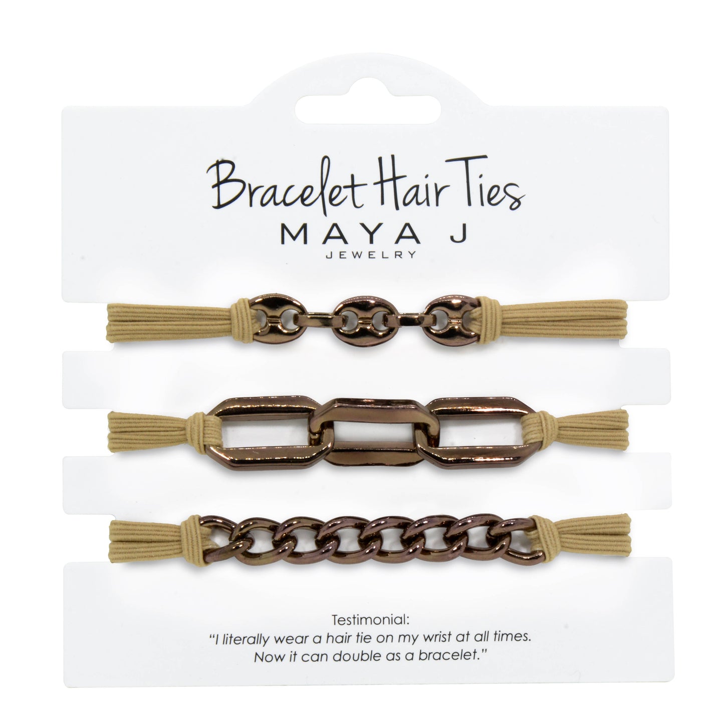 Maya J - 2-in-1 Bracelet Hair Tie Set - Classic - 3 Pc Set