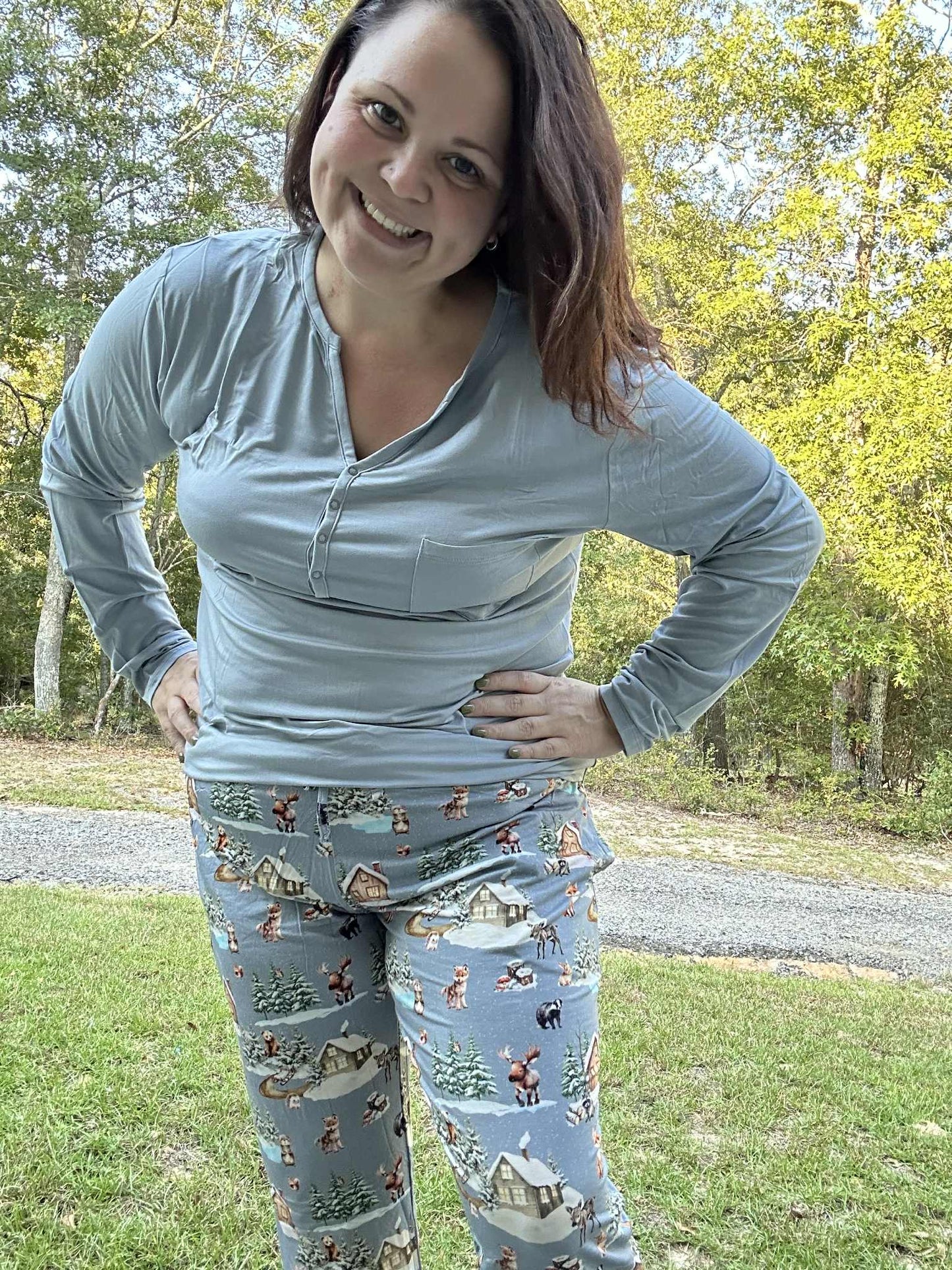 Dragonfly Dreams Bamboo - Winter Woodland Women's Pajamas
