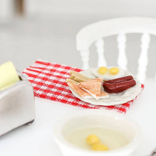 Factory Direct Craft - 7/8" Dollhouse Miniature Breakfast Food Plate