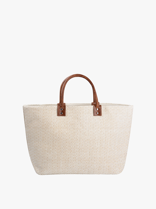 Jen & Co. - *SALE* R2272AZT Hazel Large Aztec Straw Tote w/ Dual Handles