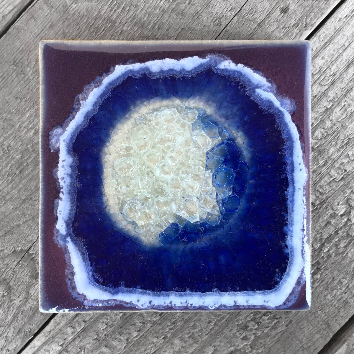 Dock 6 Pottery - Square Coaster - Purple - Individual Coaster