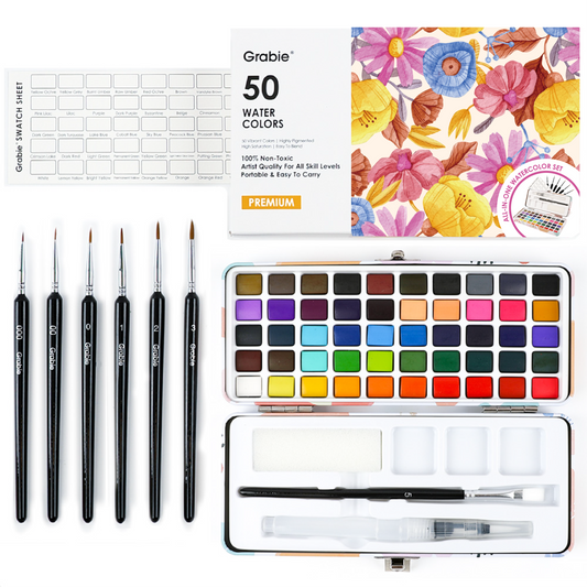 Grabie - Grabie Watercolor Set Of 50 With Brush