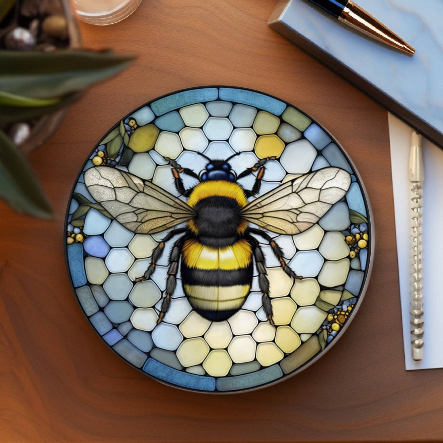 Fernville Creations - Bee Coaster, Bee Keeper Gift, Nature Inspired Home Decor