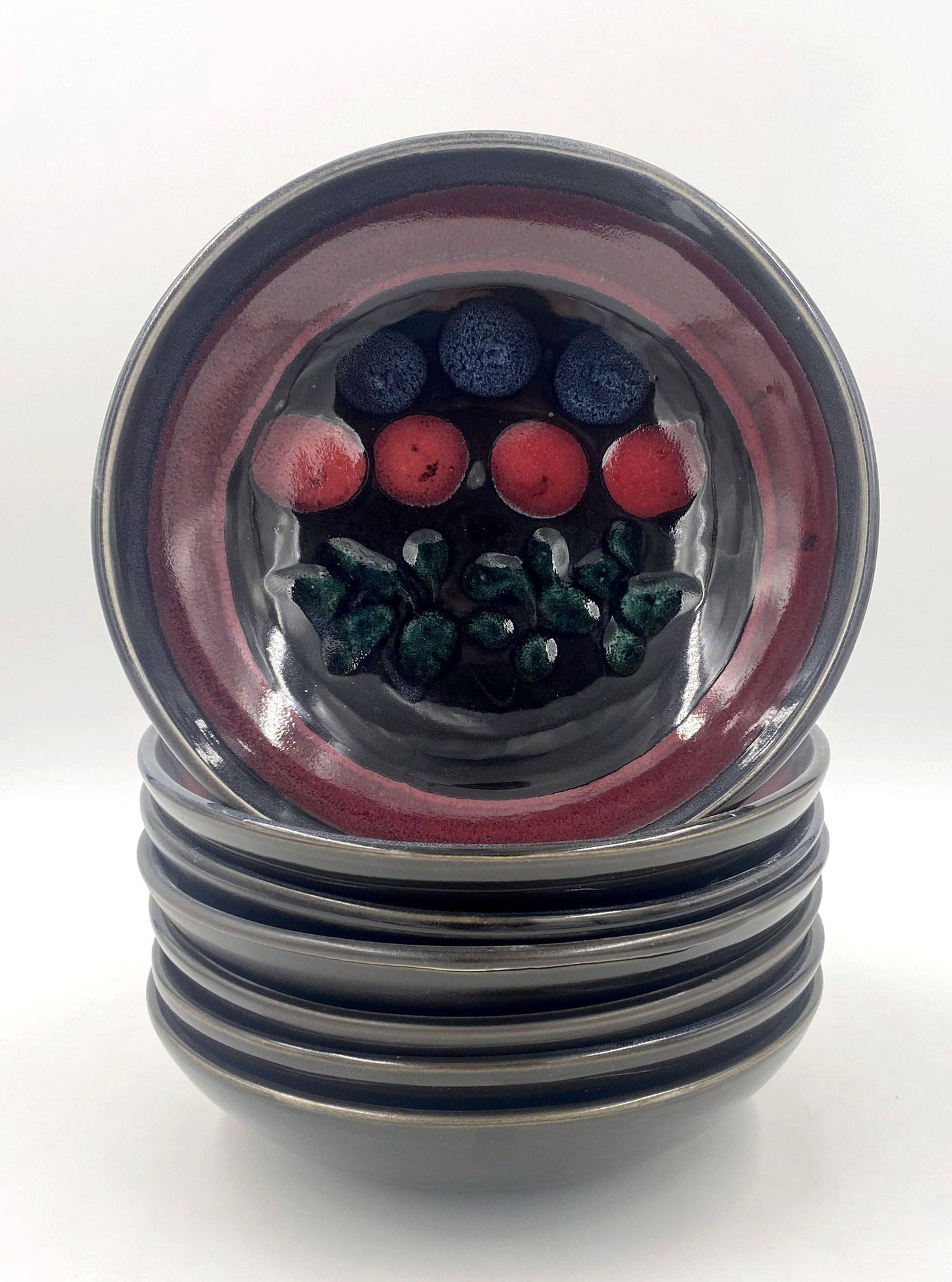 Lasser Ceramics - Midnight Tulip Dinner Bowl