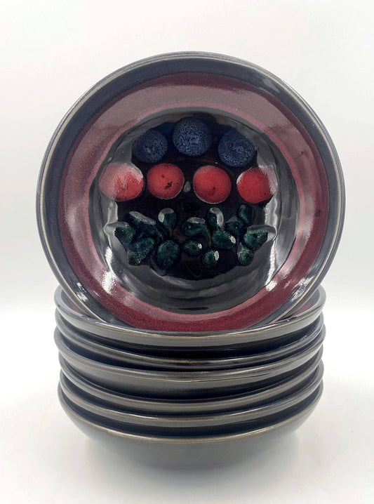 Lasser Ceramics - Midnight Tulip Dinner Bowl