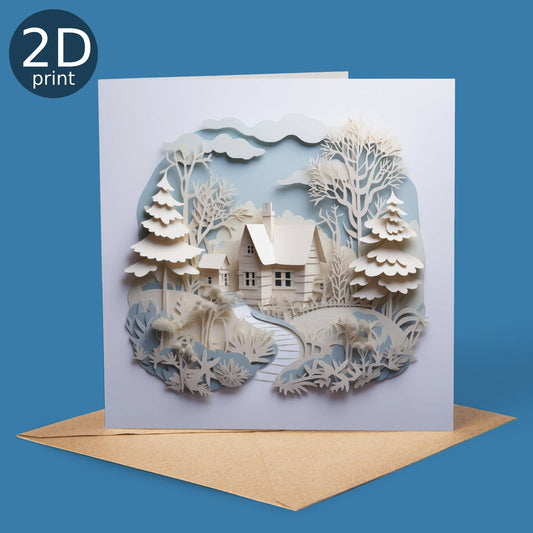 Good Post Day - Wooden Cottage 2D Printed Card