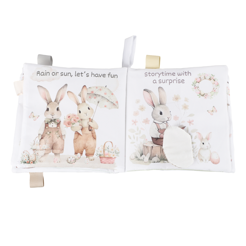 Ali+Oli - Happy Easter 10-Page Crinkle Soft Cloth Baby Book Taggies