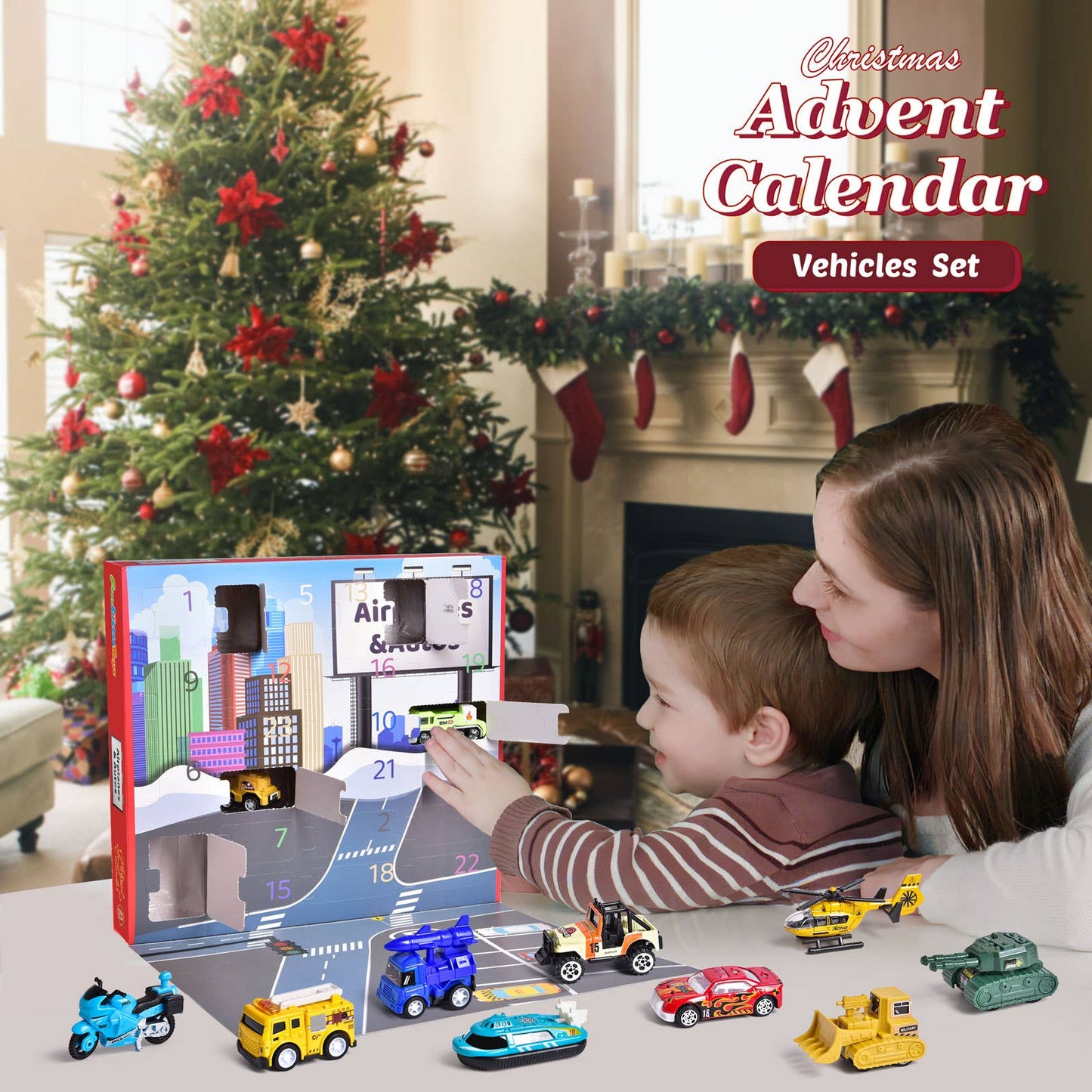 24 Days Vehicles Advent Calendar 2023 for Kids