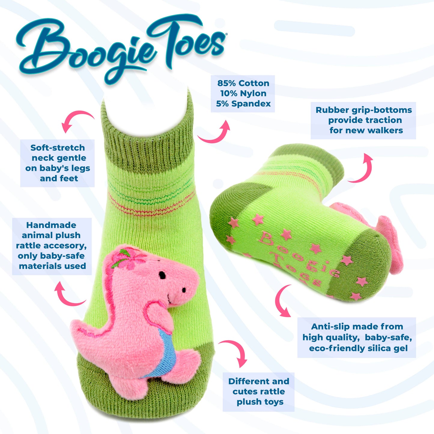 Boogie Toes - Sweet Cupcake Boogie Toes - Baby Rattle Socks