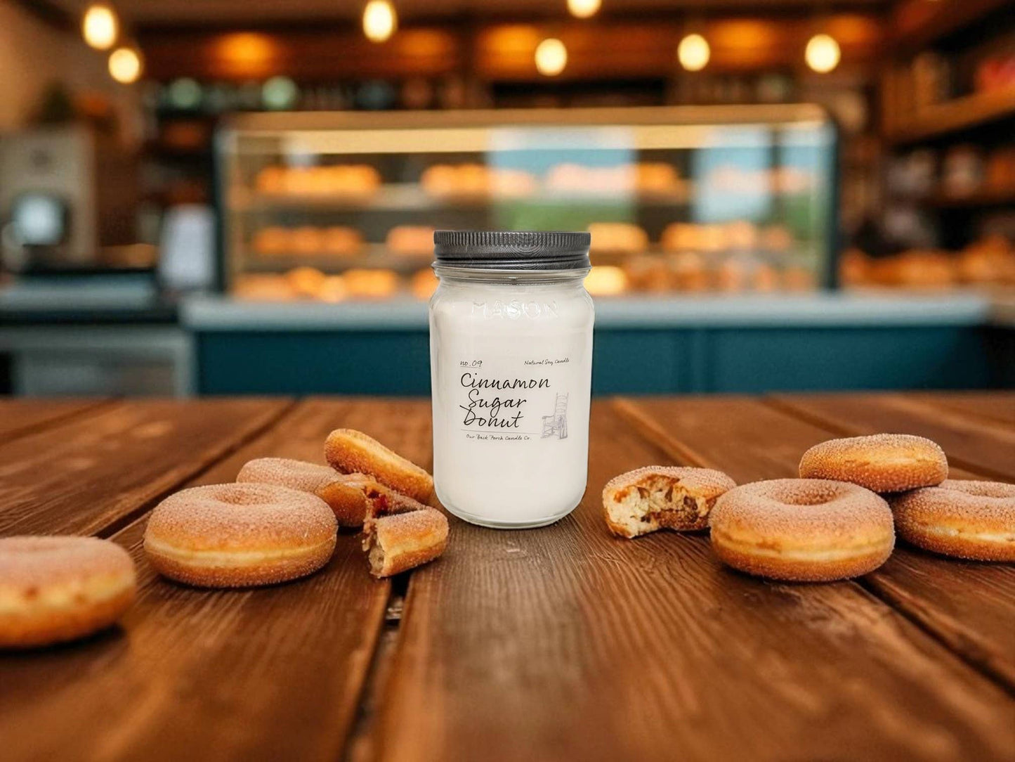 Back Porch Candle Co - Cinnamon Sugar Donut | Soy Candle | Farmhouse