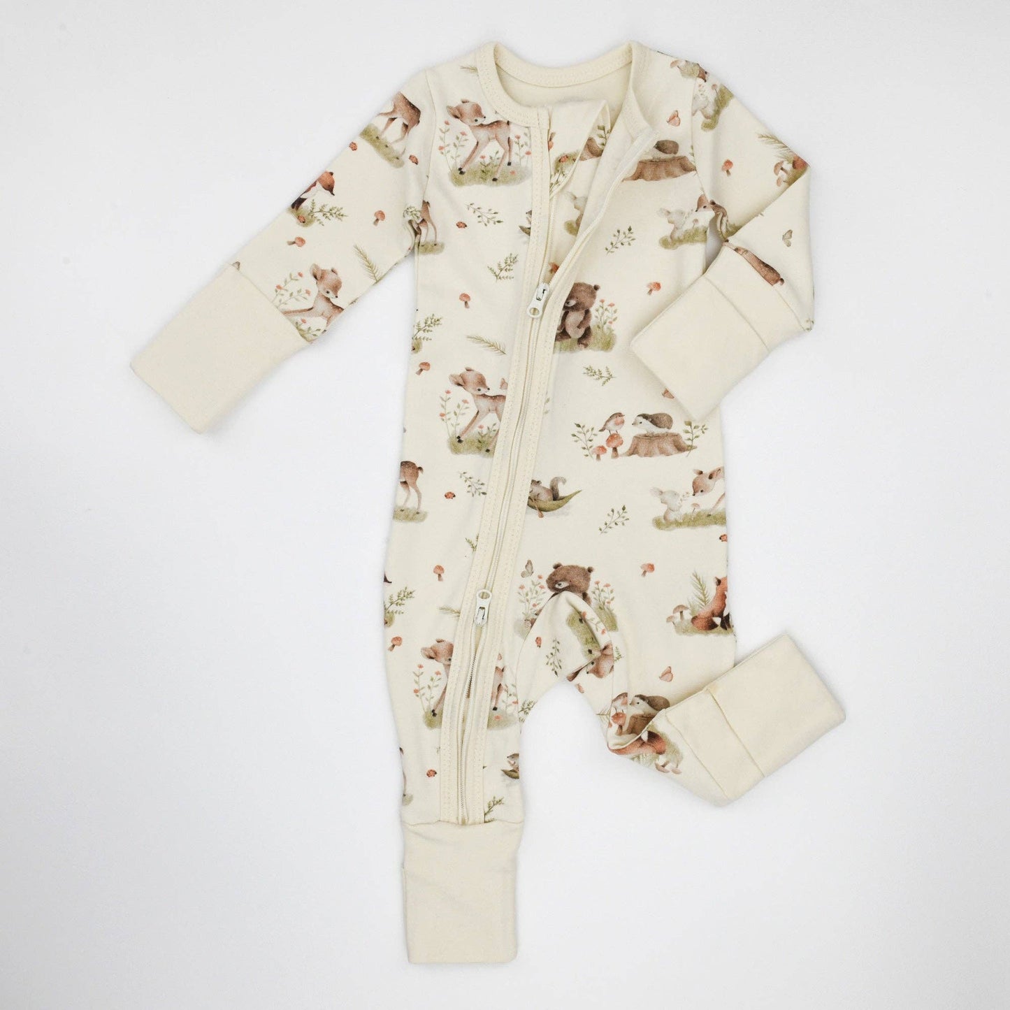 Earthy - Organic Cotton Baby Pajamas 2-Way Zip Front Zipper Sleeper, Linden