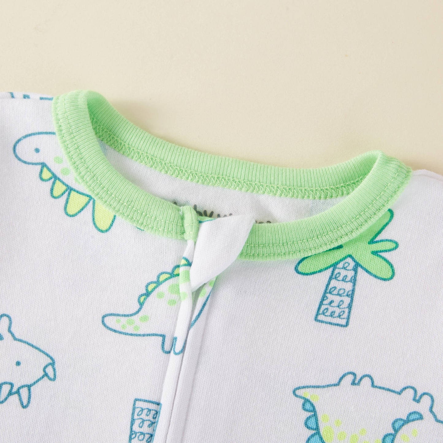 Lollipop Dreams - Baby Dinosaur & Tree Zipper Footie Pajamas Romper Snug fit