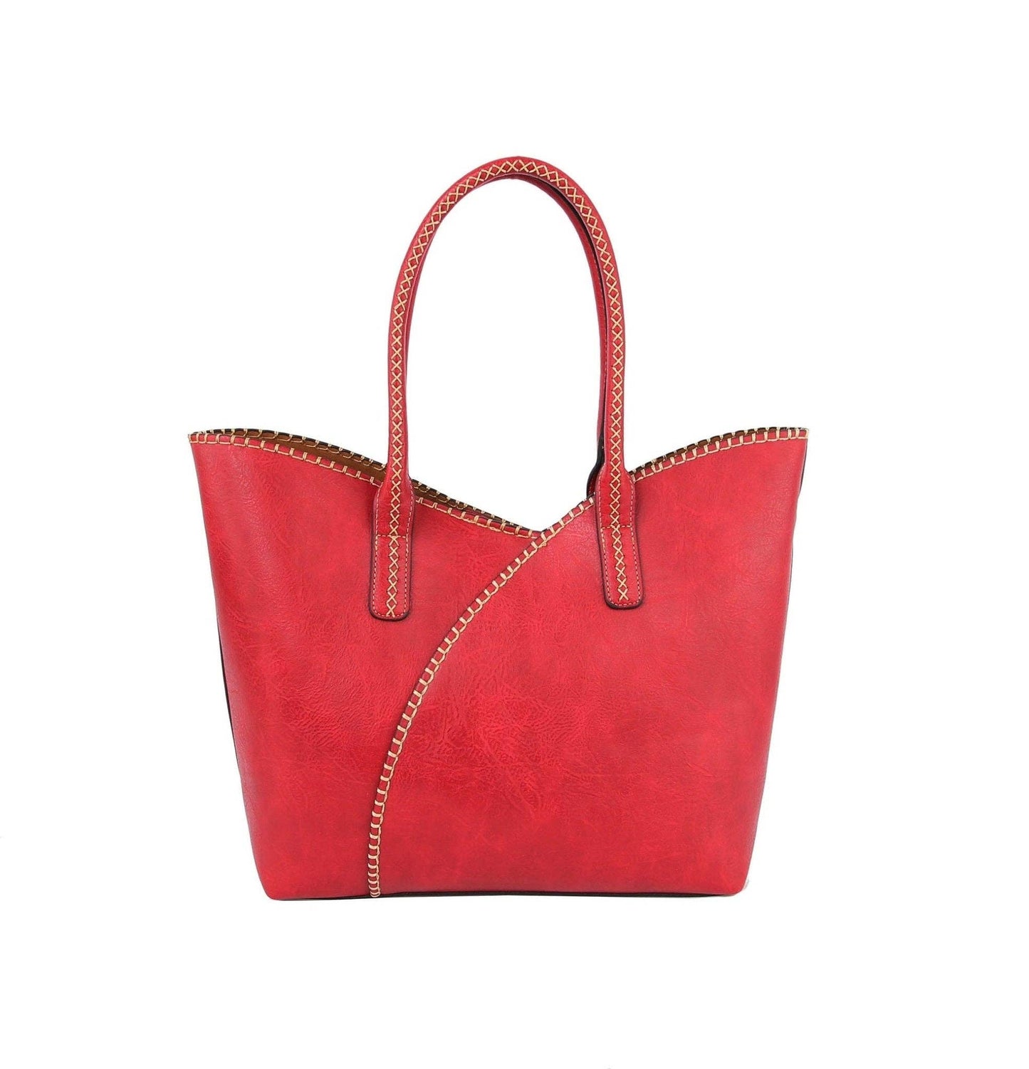 MiMi Wholesale - COL001-2 2-in-1 Stitch Trim Detail Shoulder/Tote Set Bag