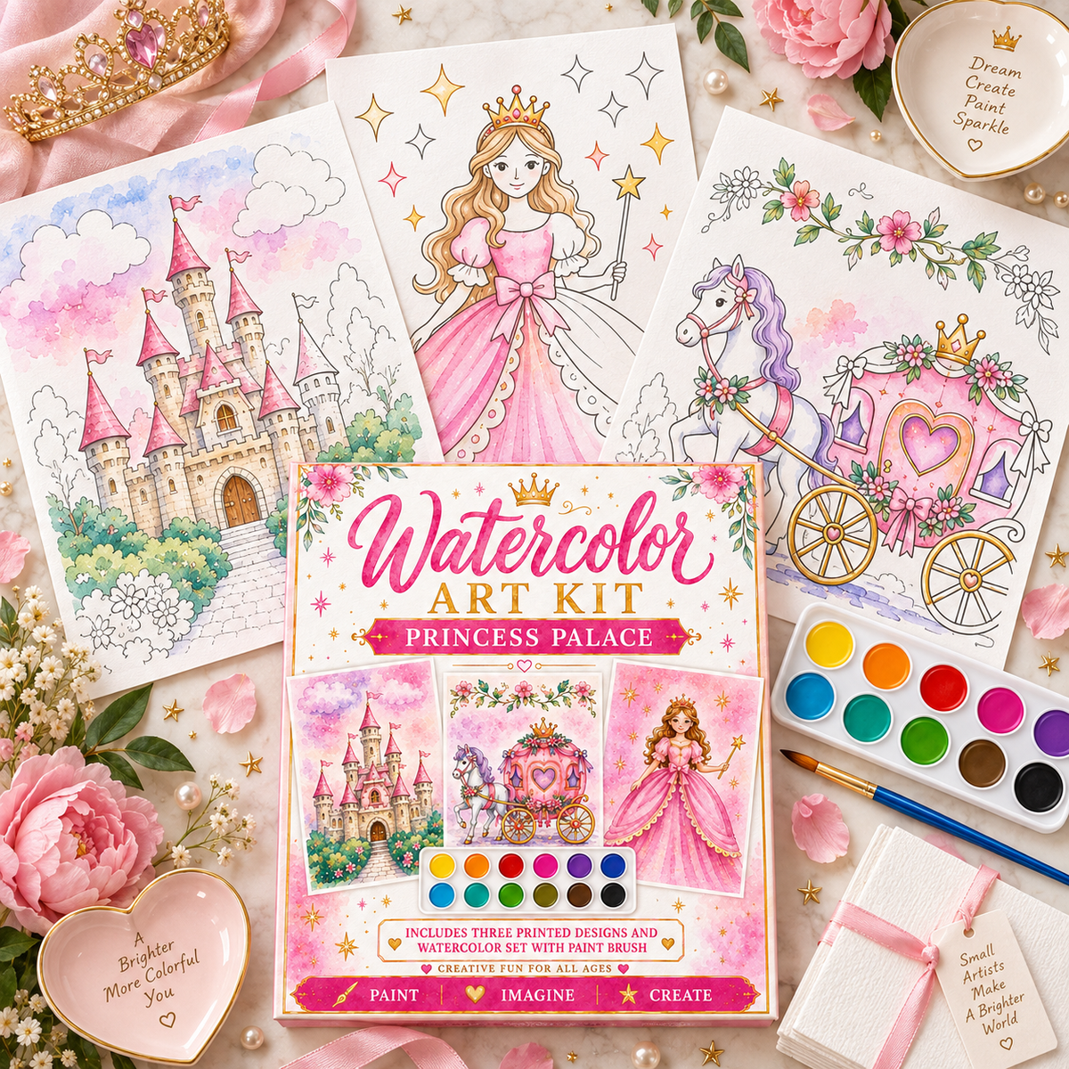 Jessie Marie Creative - Watercolor Art Kit: Princess Theme Designs
