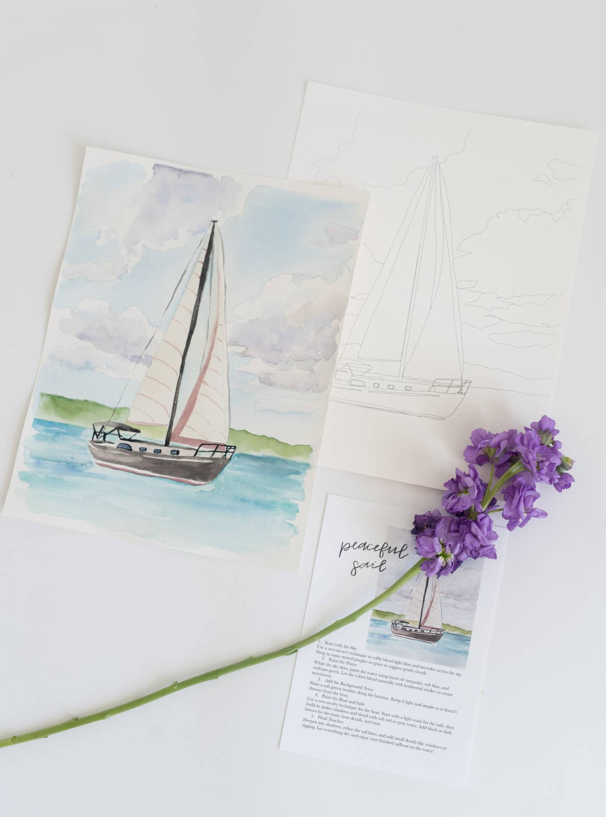 bailey rae studio - Peaceful sail - watercolor kit
