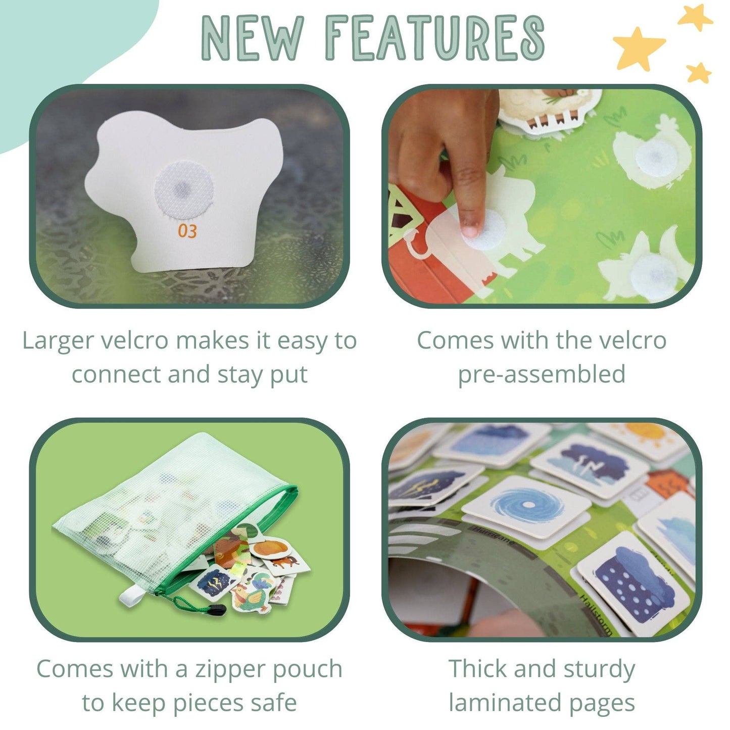 Spirit 'N Sprout - Farm Busy Book for Toddlers - Preassembled with Zipper Pouch - Velcro Matching Activity Book