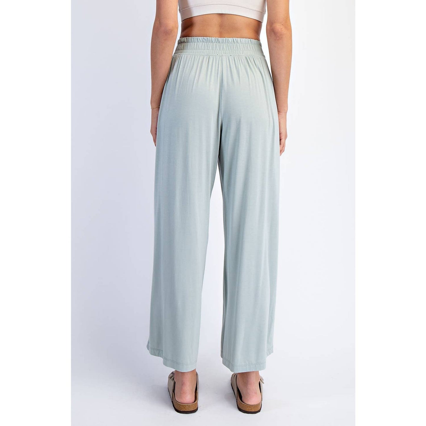 Rae Mode - VISCOSE MODAL CROPPED WIDE LEG PANTS