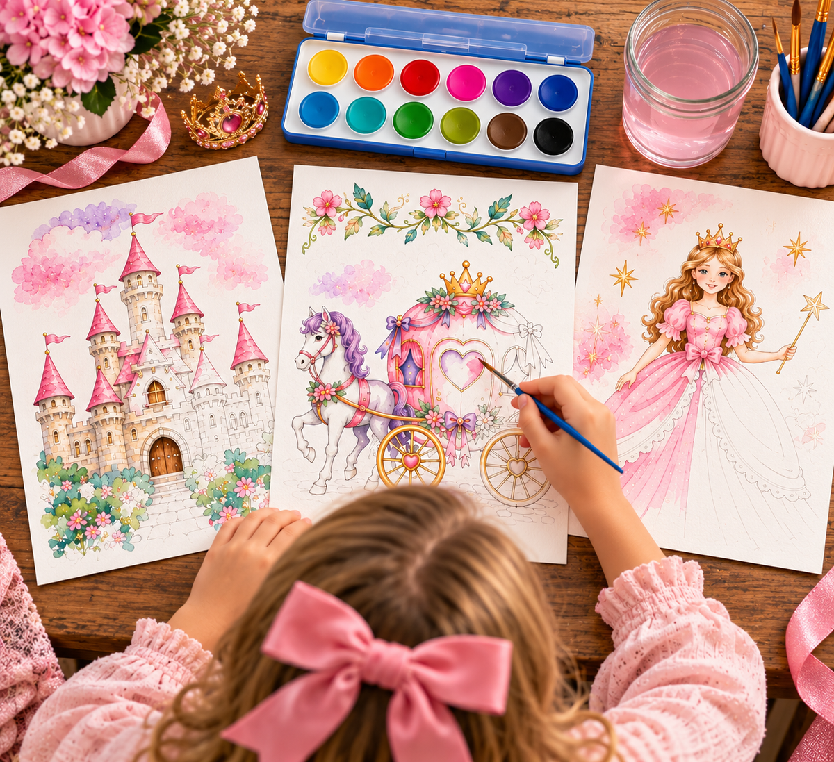 Jessie Marie Creative - Watercolor Art Kit: Princess Theme Designs