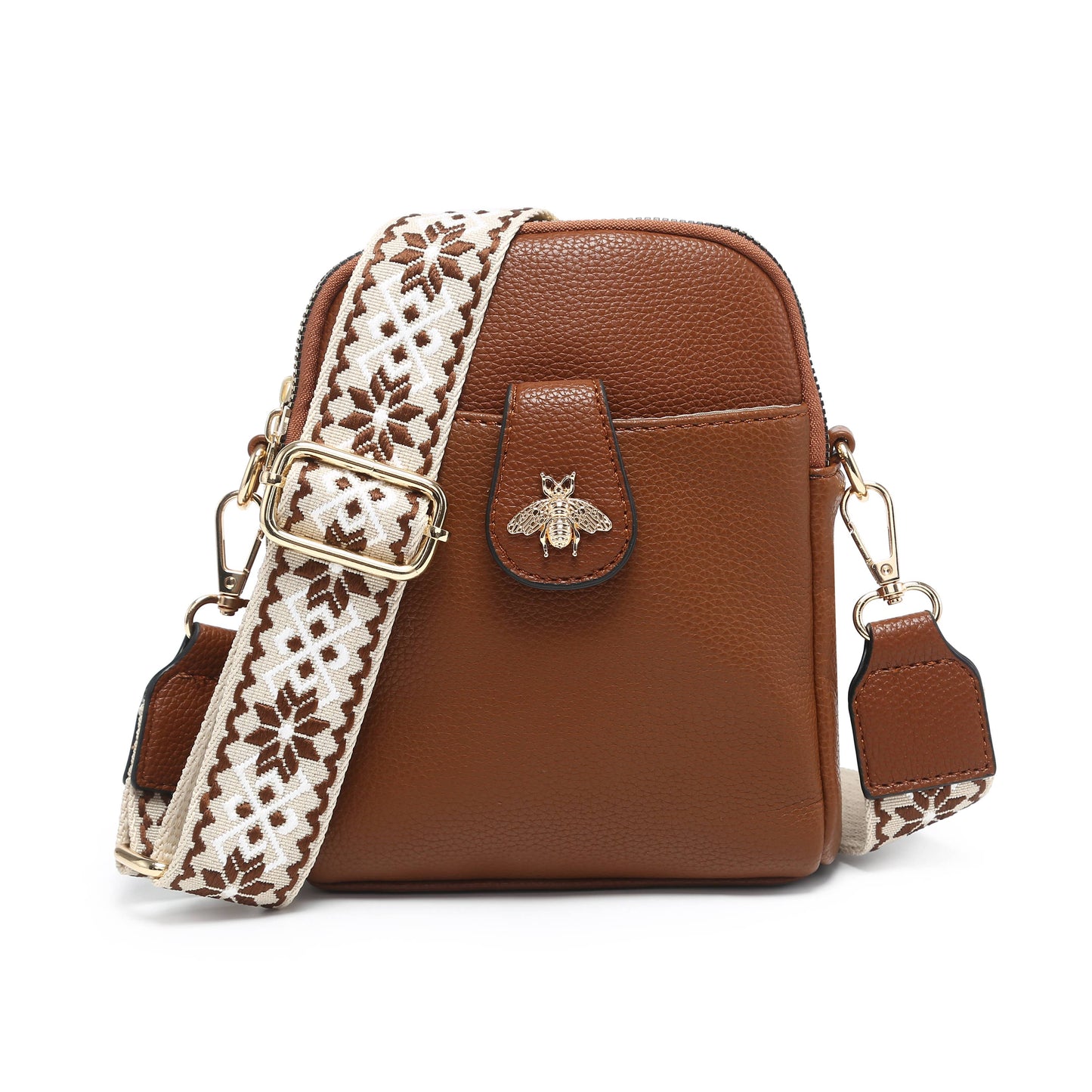 Papaya Fashion Ltd - B23001 Cross Body Handbag with double zip top sections