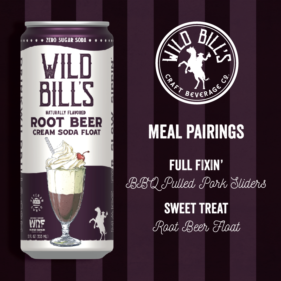 Wild Bill’s Craft Beverage Co. - Root Beer: Zero Sugar Soda, Clean Ingredients, 12-Pack, Cans