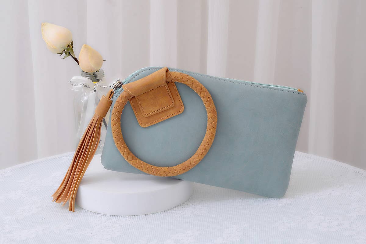 MiMi Wholesale - BP204 Fashion Cuff Handle Tassel Wristlet Clutch