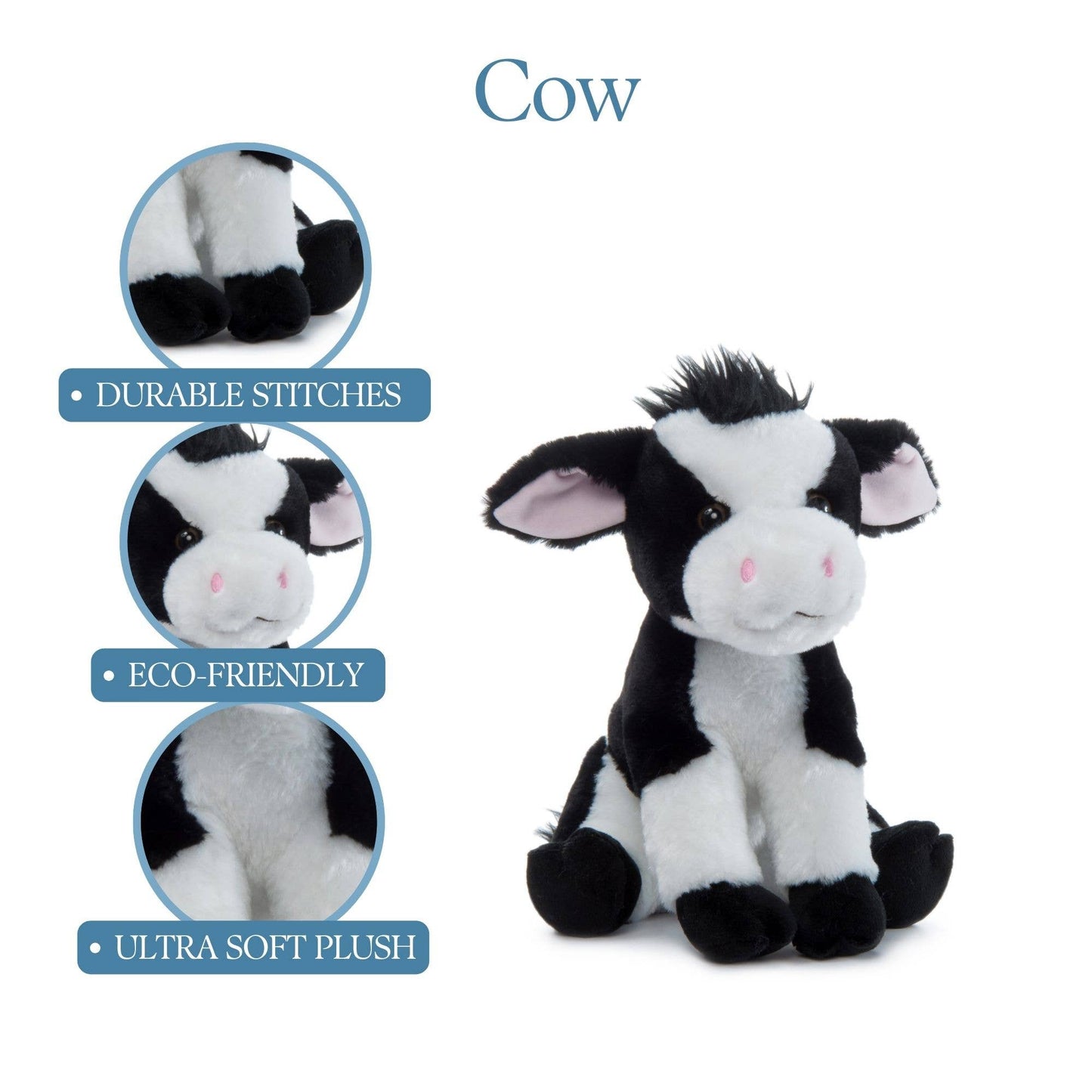 The Petting Zoo - 12" (28cm) Wild Onez Cow Farm/Barnyard Animal Stuffed plush