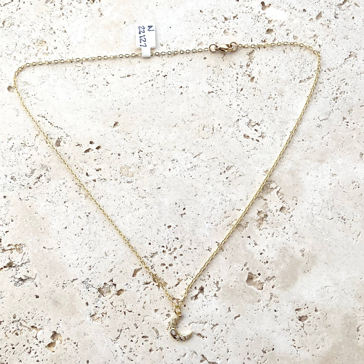 VB&CO Designs Handmade Jewelry - Opalite moon dainty necklace