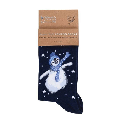 Wrendale Designs - Penguin Christmas Sock - Winter Wonderland - Navy