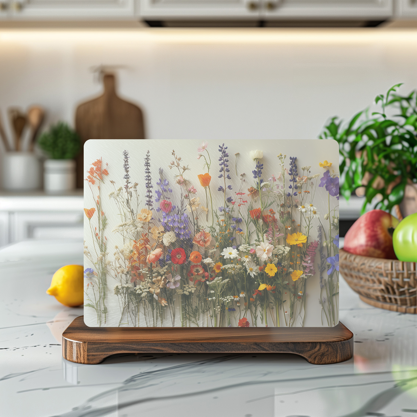 Fernville Creations - Tempered Glass Cutting Board: Wildflower Charcuterie Tray